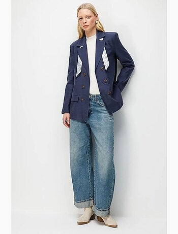 Blazer con maniche lunghe e patch mixray