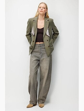 Blazer con maniche lunghe e patch mixray