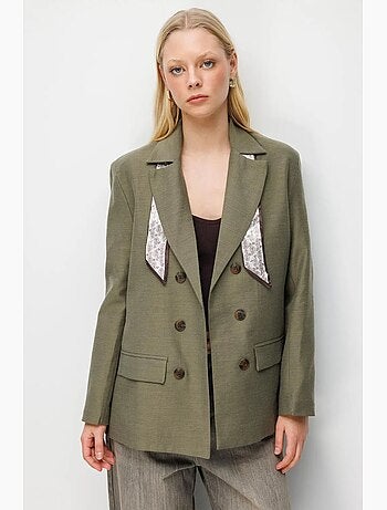 Blazer con maniche lunghe e patch mixray