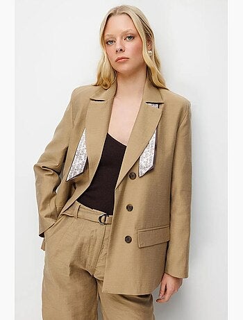 Blazer con maniche lunghe e patch mixray