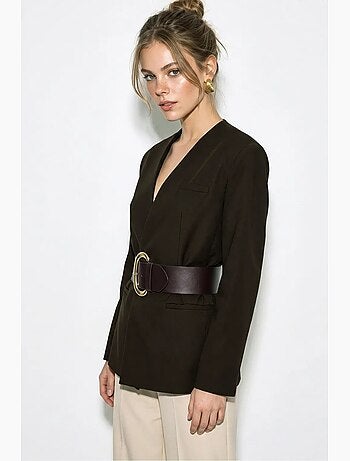 Blazer con scollo a v e cintura lucci