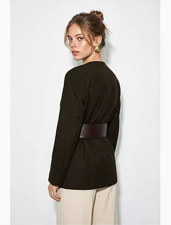 Blazer con scollo a v e cintura lucci