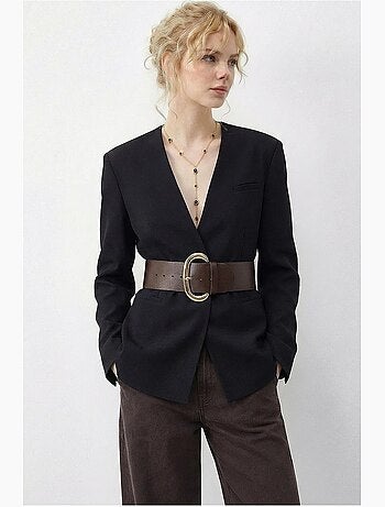 Blazer con scollo a v e cintura lucci