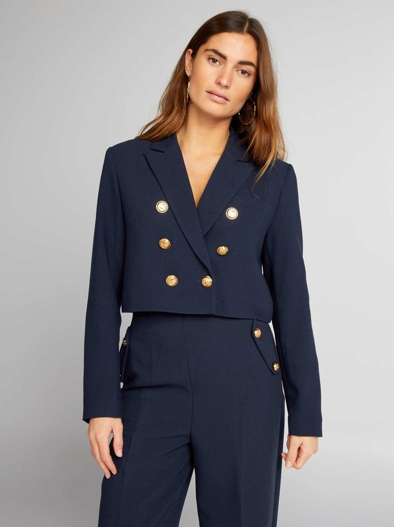 Blazer corto con bottoni dorati BLU - Kiabi