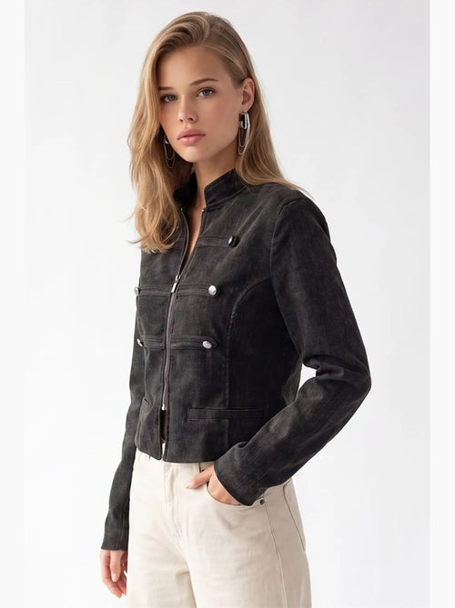 Blazer da donna sagomato mixray - Kiabi Blazer da donna sagomato mixray - Kiabi