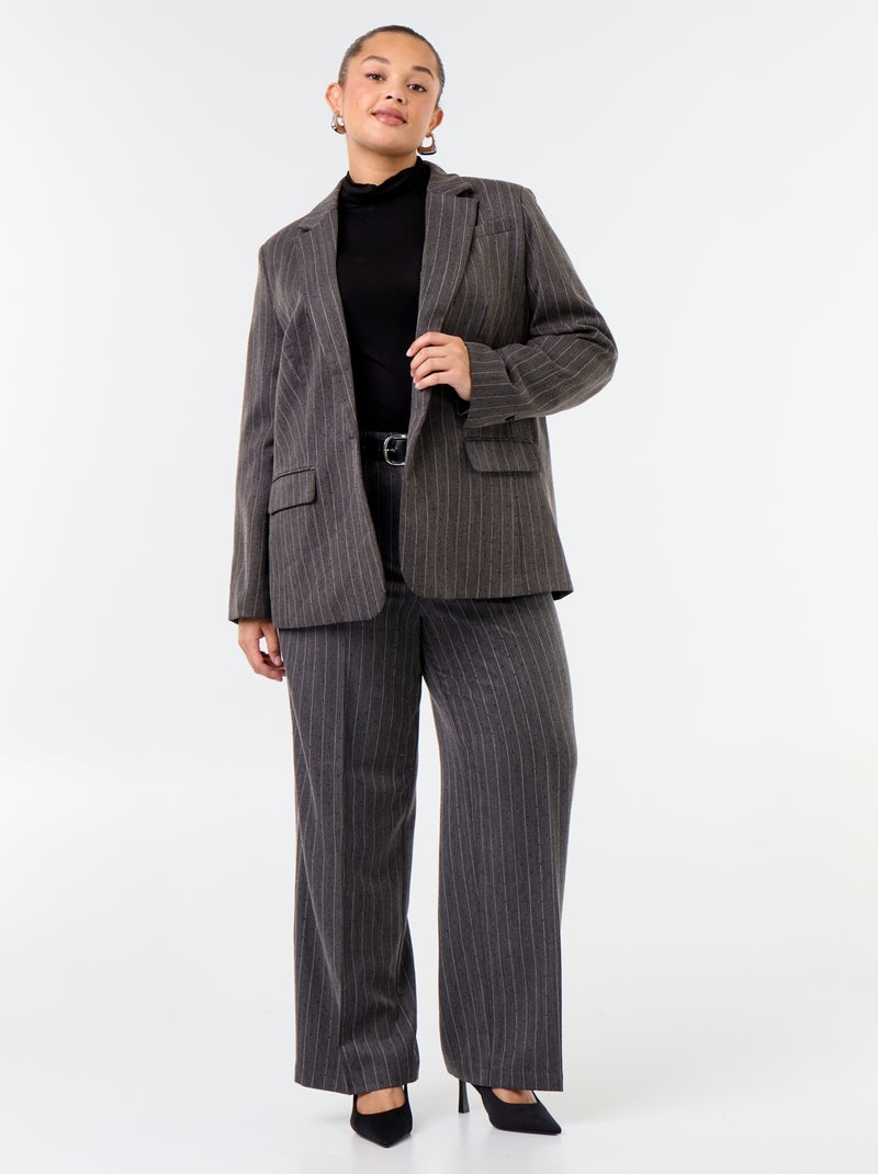 Blazer di media lunghezza con strass Grigio - Kiabi