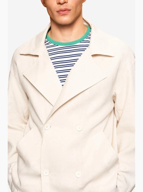 Blazer doppiopetto in lino giesto - Kiabi