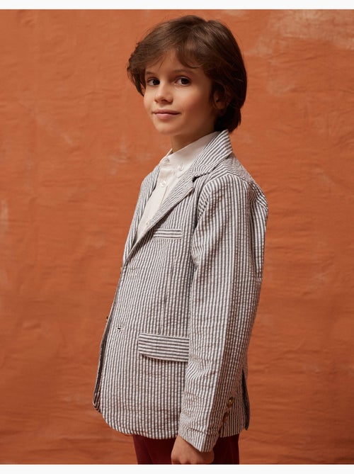 Blazer in cotone a righe con tasche con patta - Kiabi