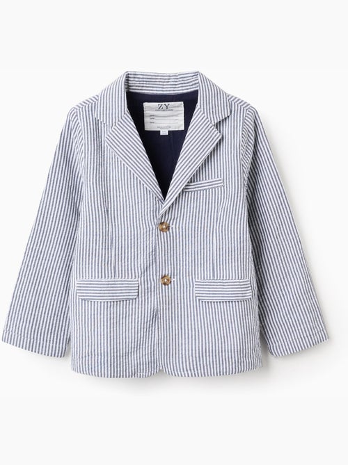 Blazer in cotone a righe con tasche con patta - Kiabi