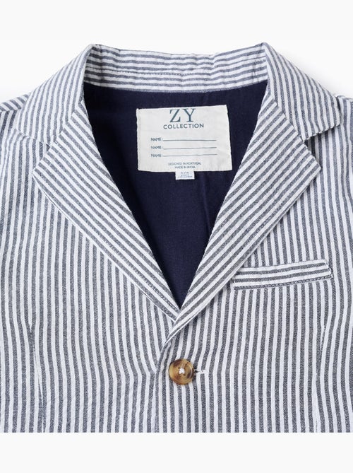 Blazer in cotone a righe con tasche con patta - Kiabi