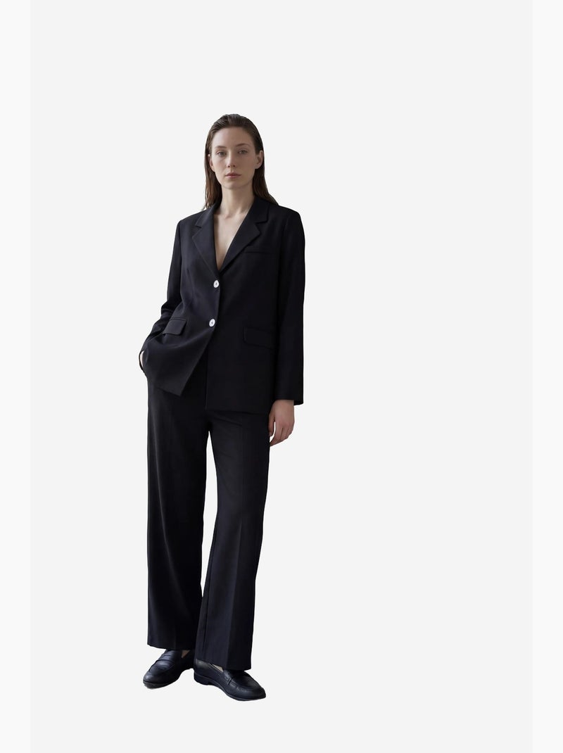 Blazer in cotone e lino con chiusura a bottoni my fashion Nero - Kiabi