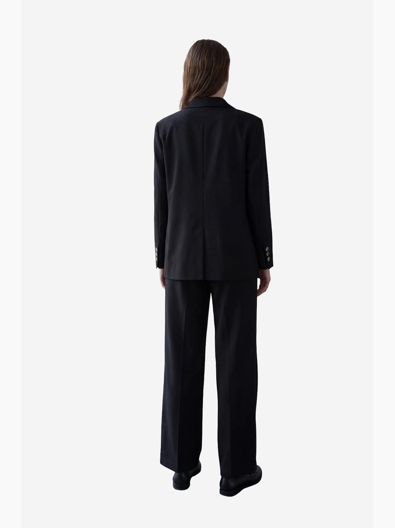 Blazer in cotone e lino con chiusura a bottoni my fashion Nero - Kiabi