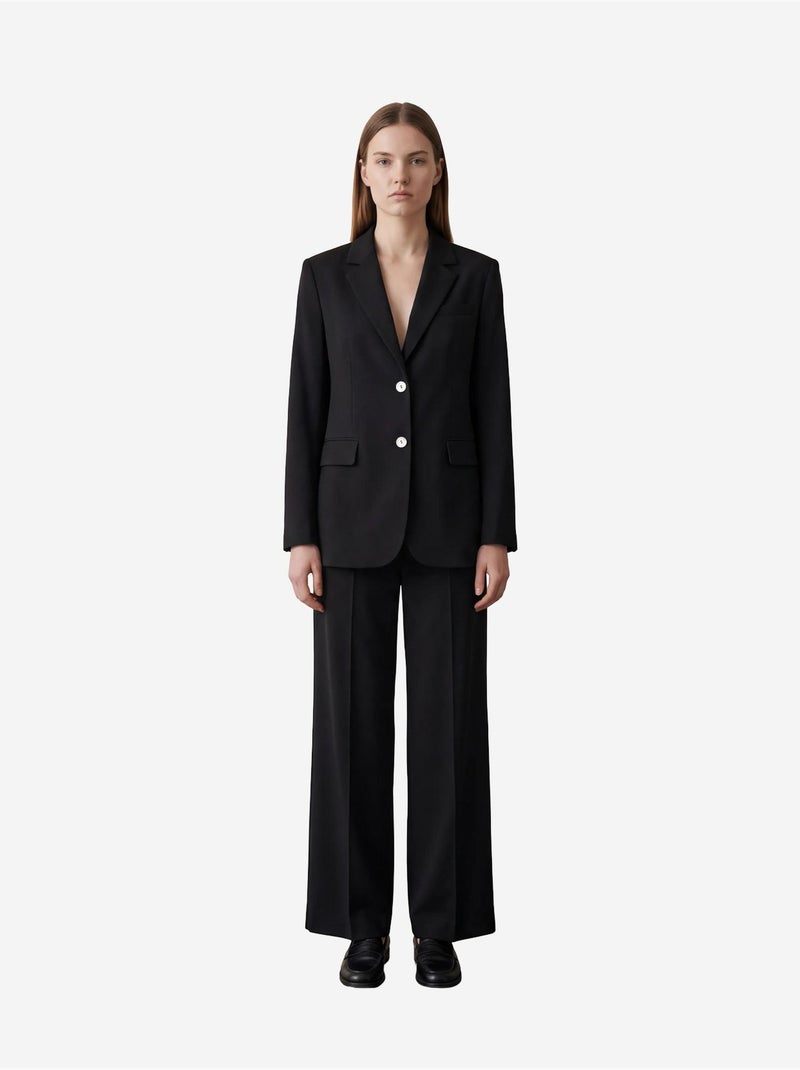 Blazer in cotone e lino con chiusura a bottoni my fashion Nero - Kiabi