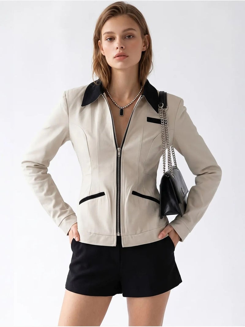 Blazer in cotone mixray Beige argilla - Kiabi