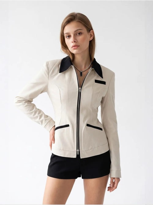 Blazer in cotone mixray - Kiabi Blazer in cotone mixray - Kiabi