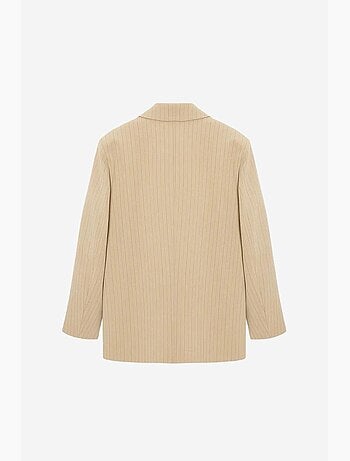 Blazer in crêpe a righe con collo a scialle dilvin