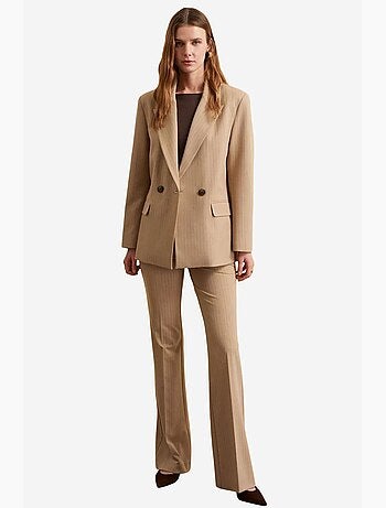 Blazer in crêpe a righe con collo a scialle dilvin