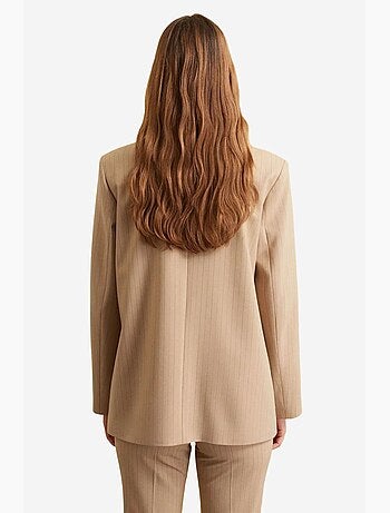 Blazer in crêpe a righe con collo a scialle dilvin