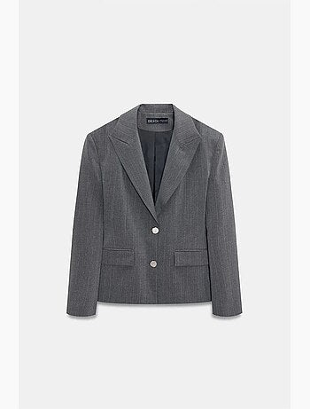 Blazer in crêpe aderente con collo a scialle dilvin