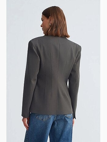 Blazer in crêpe aderente con collo a scialle dilvin