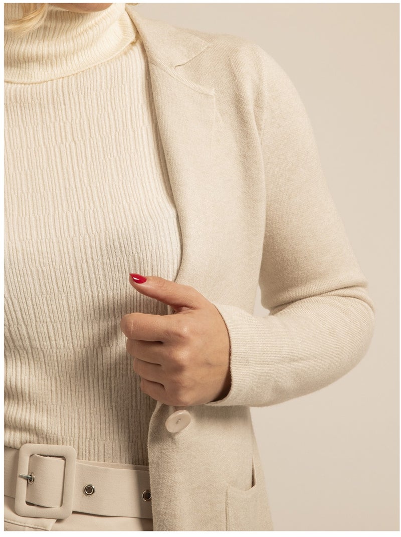 Blazer in maglia UPLANA Beige - Kiabi