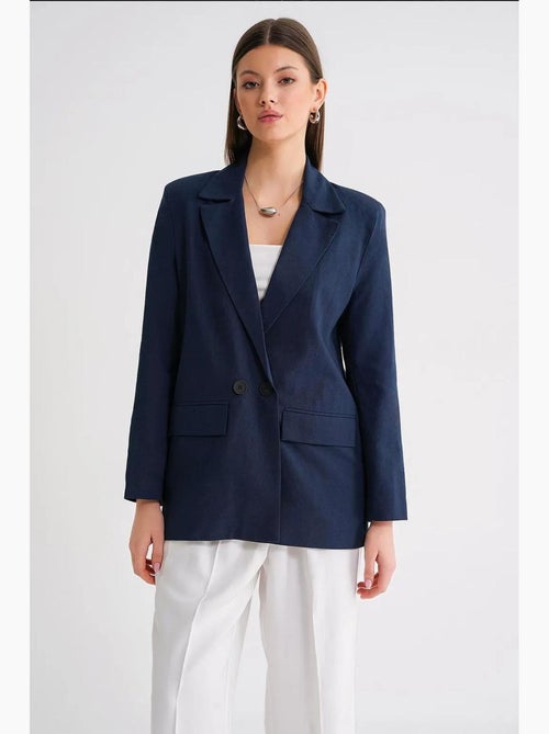 Blazer jacket in misto lino con bottoni mixray - Kiabi Blazer jacket in misto lino con bottoni mixray - Kiabi
