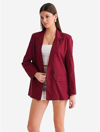 Blazer jacket in misto lino con bottoni mixray