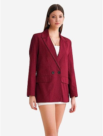Blazer jacket in misto lino con bottoni mixray
