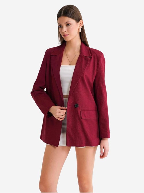 Blazer jacket in misto lino con bottoni mixray - Kiabi Blazer jacket in misto lino con bottoni mixray - Kiabi