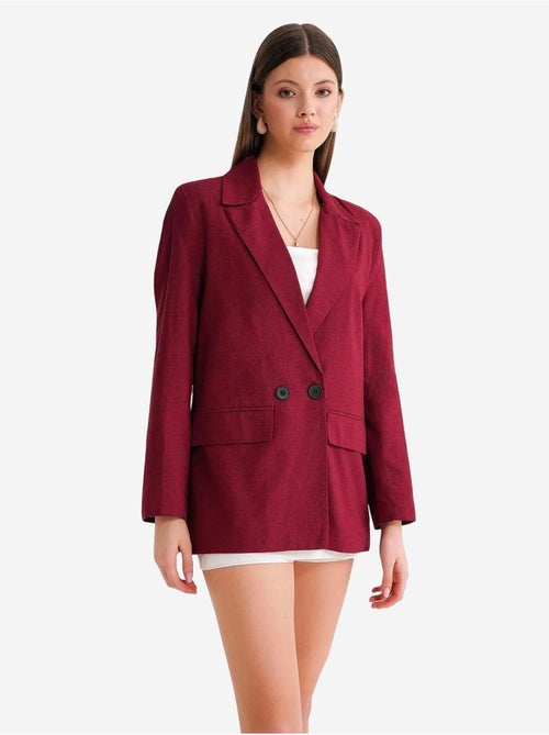 Blazer jacket in misto lino con bottoni mixray - Kiabi Blazer jacket in misto lino con bottoni mixray - Kiabi