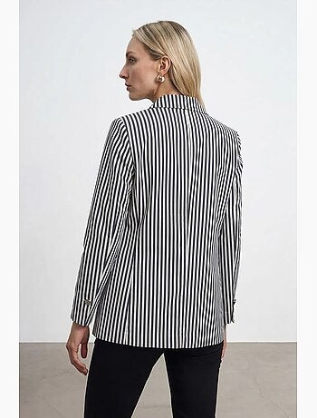 Blazer jacket in popeline a righe dilvin