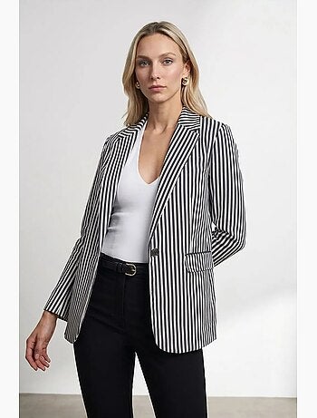 Blazer jacket in popeline a righe dilvin
