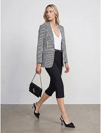 Blazer jacket in popeline a righe dilvin