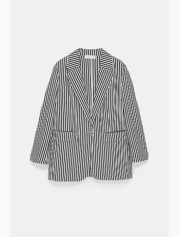 Blazer jacket in popeline a righe dilvin