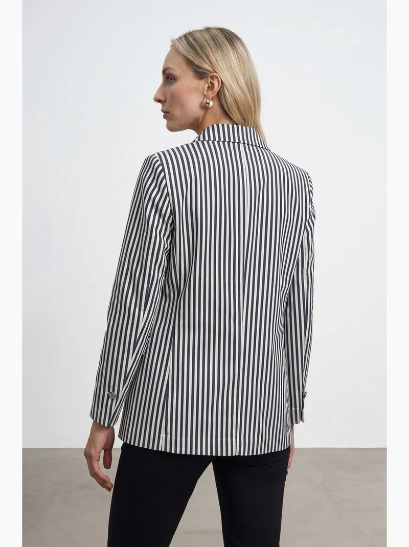 Blazer jacket in popeline a righe dilvin Bianco sporco - Kiabi