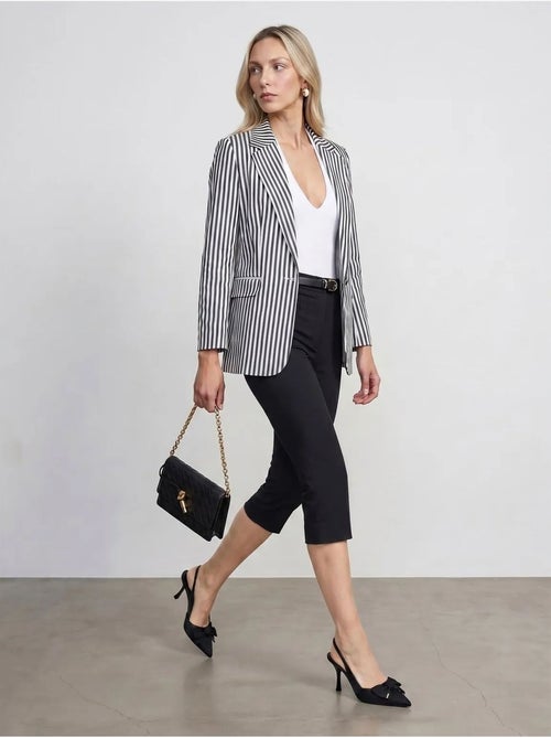 Blazer jacket in popeline a righe dilvin - Kiabi Blazer jacket in popeline a righe dilvin - Kiabi