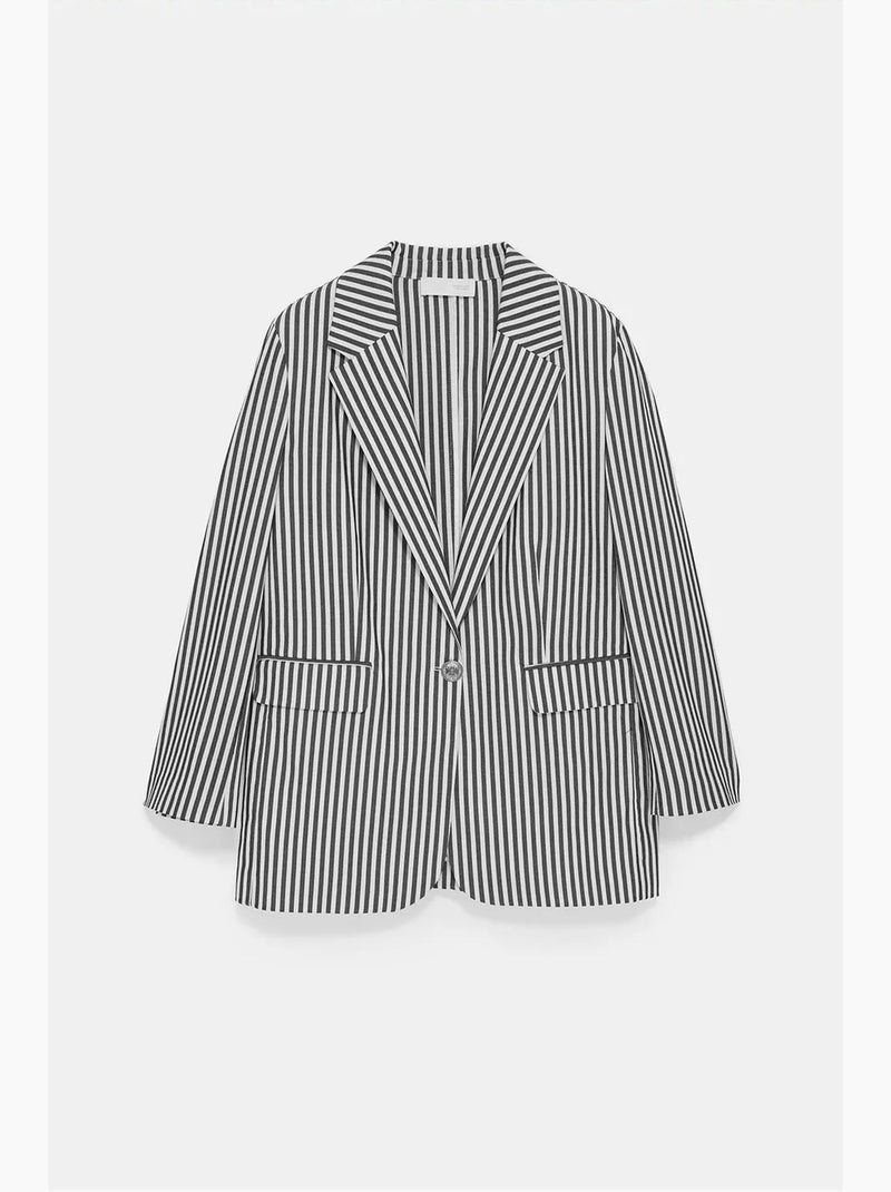 Blazer jacket in popeline a righe dilvin Bianco sporco - Kiabi