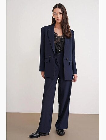 Blazer lungo con maniche lunghe e chiusura con bottoni mixray