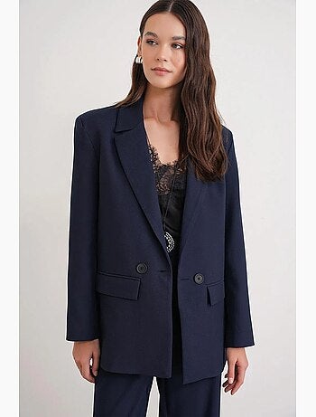 Blazer lungo con maniche lunghe e chiusura con bottoni mixray