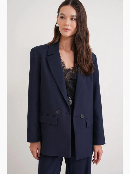 Blazer lungo con maniche lunghe e chiusura con bottoni mixray - Kiabi