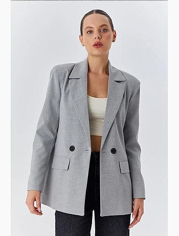 Blazer lungo con maniche lunghe e chiusura con bottoni mixray
