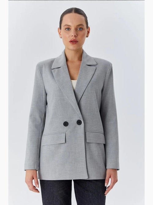 Blazer lungo con maniche lunghe e chiusura con bottoni mixray - Kiabi Blazer lungo con maniche lunghe e chiusura con bottoni mixray - Kiabi