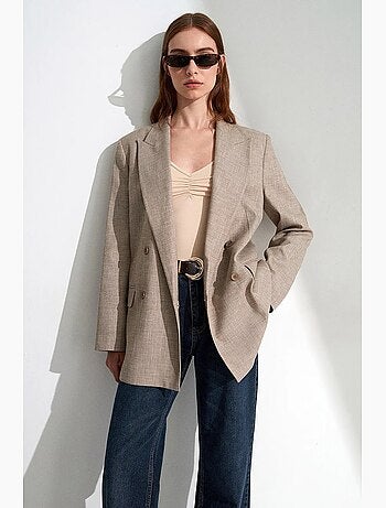 Blazer lungo in crêpe con collo a scialle dilvin