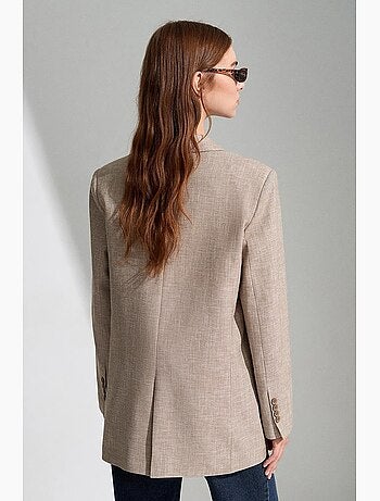 Blazer lungo in crêpe con collo a scialle dilvin