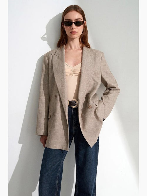 Blazer lungo in crêpe con collo a scialle dilvin - Kiabi Blazer lungo in crêpe con collo a scialle dilvin - Kiabi