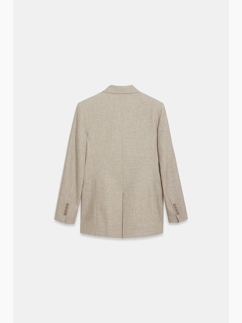 Blazer lungo in crêpe con collo a scialle dilvin Beige argilla - Kiabi