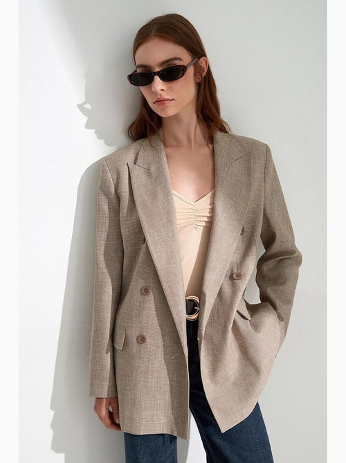 Blazer lungo in crêpe con collo a scialle dilvin - Kiabi Blazer lungo in crêpe con collo a scialle dilvin - Kiabi