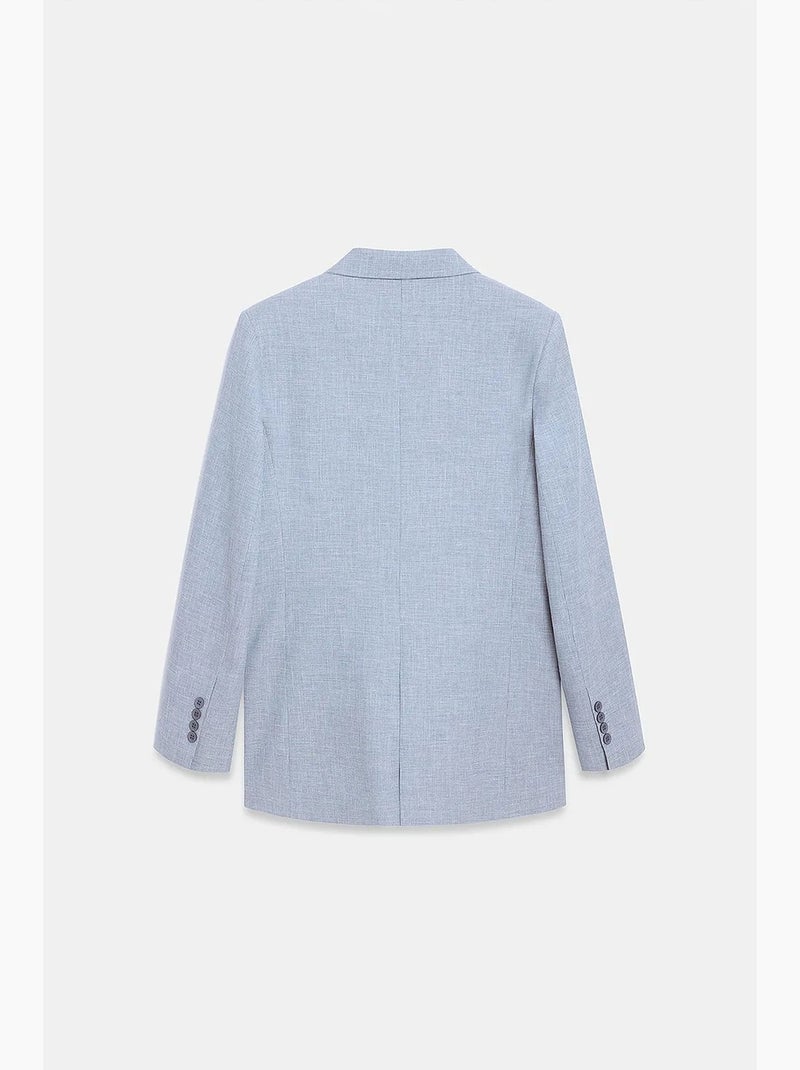 Blazer lungo in crêpe con collo a scialle dilvin Blu pastello - Kiabi