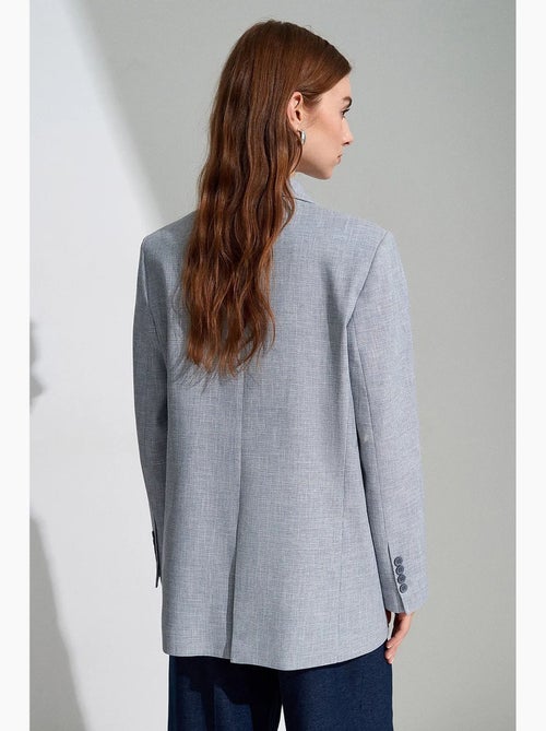 Blazer lungo in crêpe con collo a scialle dilvin - Kiabi