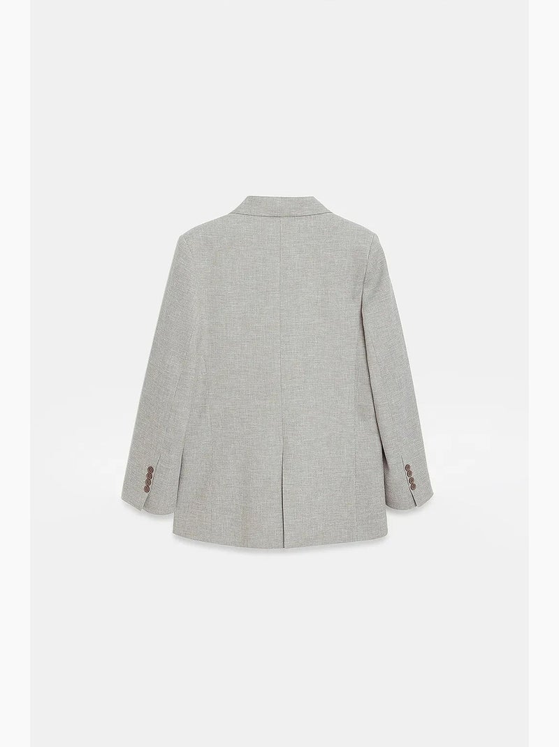 Blazer lungo in crêpe con collo a scialle dilvin Grigio chiaro - Kiabi